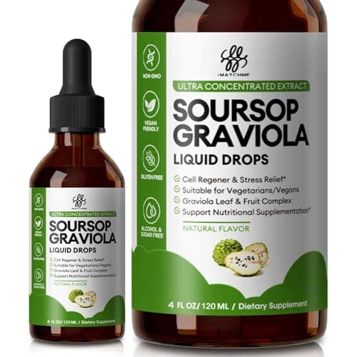 Soursop Graviola Liquid Drop for Cell Support & Regeneration, Immune System and Gut Health Support, Pure Soursop Bitters Liquid, High Absorption,