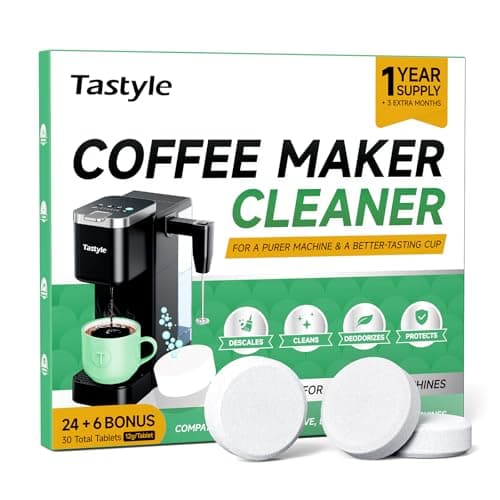 Tastyle Coffee Maker Descaler Cleaner Tablets - 30 Count, Remove Limescale | Compatible with Keurig, Ninja, Nespresso, Breville, BLACK+DECKER, Keep