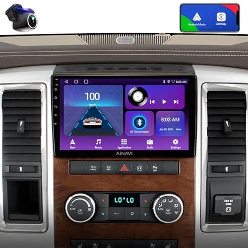 10" Touchscreen Car Stereo for Dodge Ram 1500 2500 3500 (2009-2012) Radio | Replacement Kit Upgrade with Wireless CarPlay Android Auto DSP BT GPS