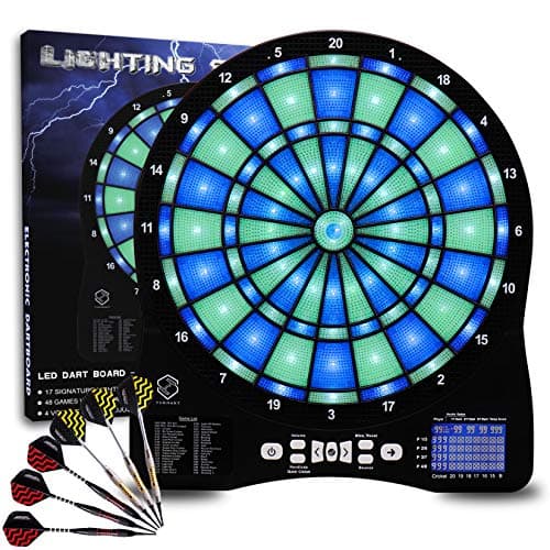 Turnart Electronic Dart Board Automatic Scoring for Soft Tip Darts | Illuminated Segments Light Based Games Light Up Dartboard,Tested Tough Segment