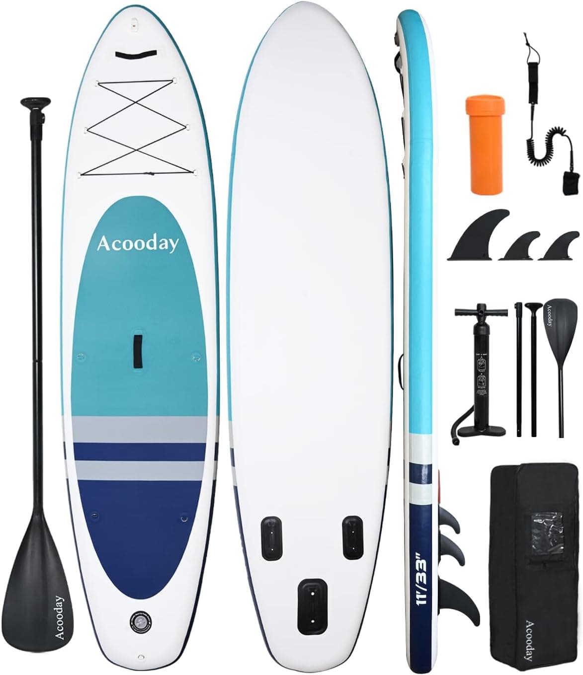 Paddle Boards for Adults - Inflatable Stand Up Paddleboard 11ft, Extra Wide Blow Up Paddle Board for Youth with Camera Mount, Yoga SUP Boards with