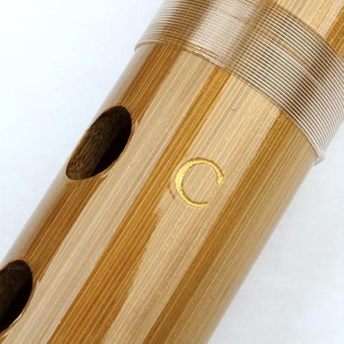 Bamboo Flute Dizi Traditional Handmade Chinese Musical Instrument Vintage Dizi (Key C)