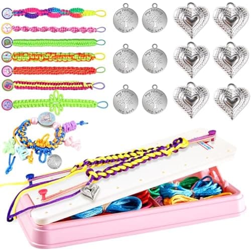 Friendship Bracelet Making Kit for Kids, Arts and Crafts Activity Set, DIY Bracelet Toys for 8-12 Year Olds, Popular Travel Gift for Girls