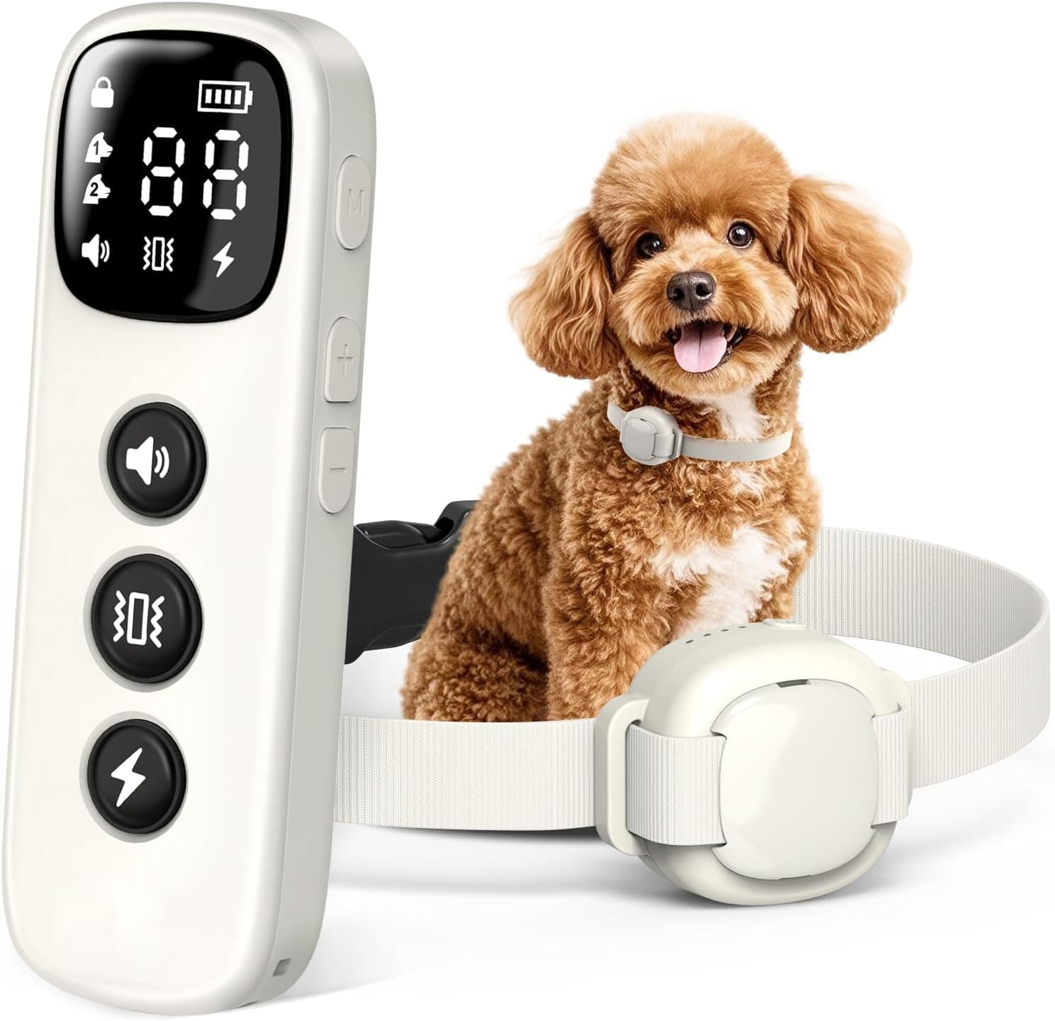 Shock Collar for Small Dogs 5-30lbs -IPX8 Waterproof,White | 4200FT Dog Training Collar with Remote,Rechargeable Electric Collar with 3 Modes,
