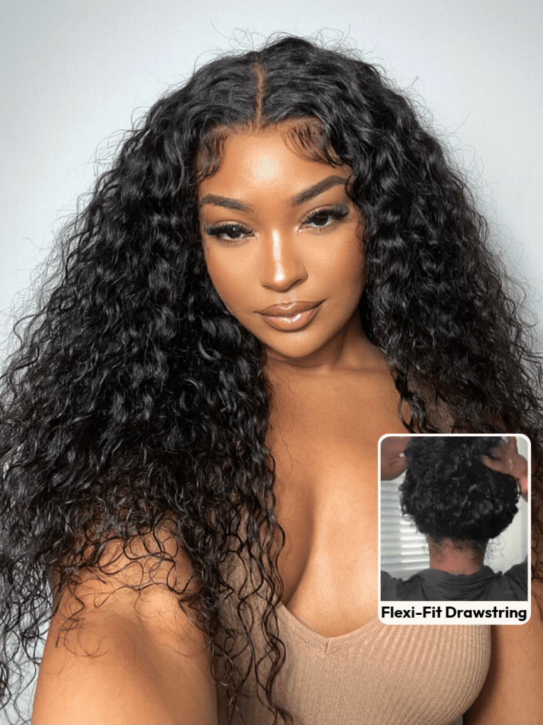 [ 100% Human Hair ] UNice 7x5 Bye-Bye Slip™ & 13x4 Pre Everything Pull And Go Glueless Wet & Wavy Water Wave With Invisi Drawstring