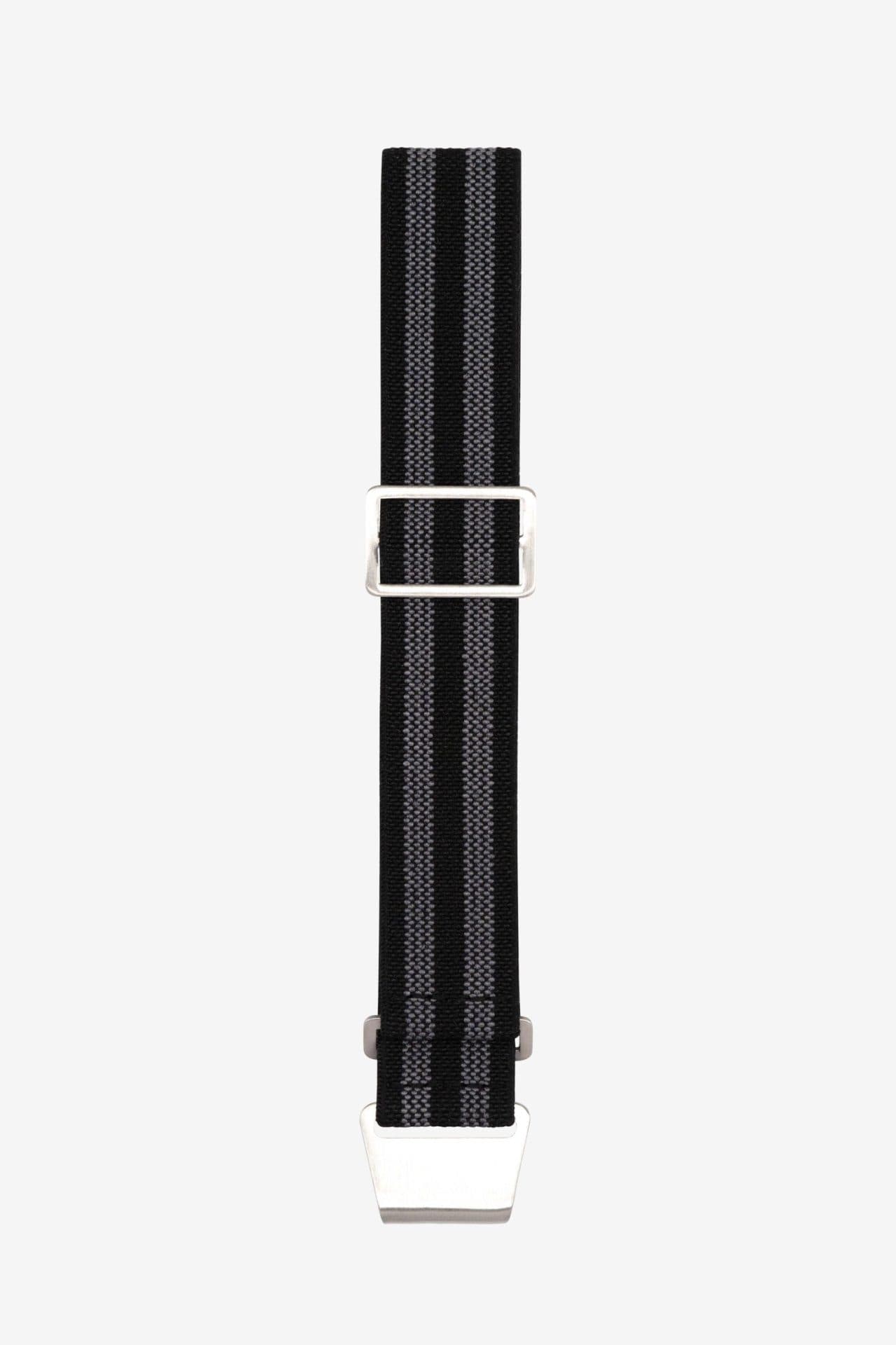 Parachute Watch Strap - Black with grey stripes - 20mm