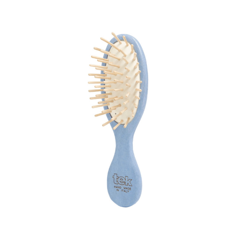 Tek - Blue Mini Oval Hair Brush | Gentle on Scalp & Hair