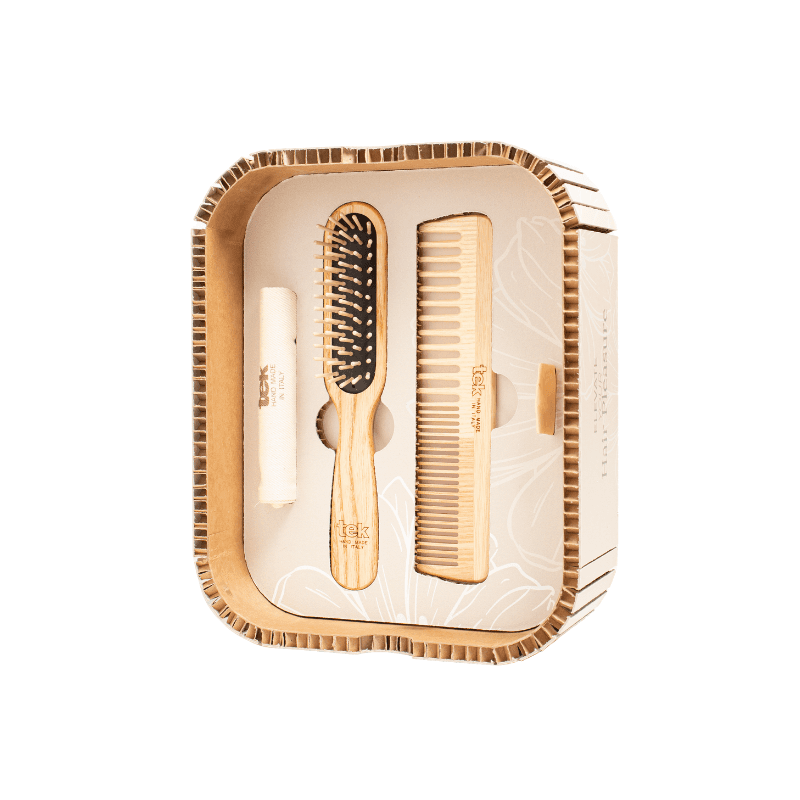 Tek - Hair Pleasure Set | Wooden Brush + Comb for Short Hair
