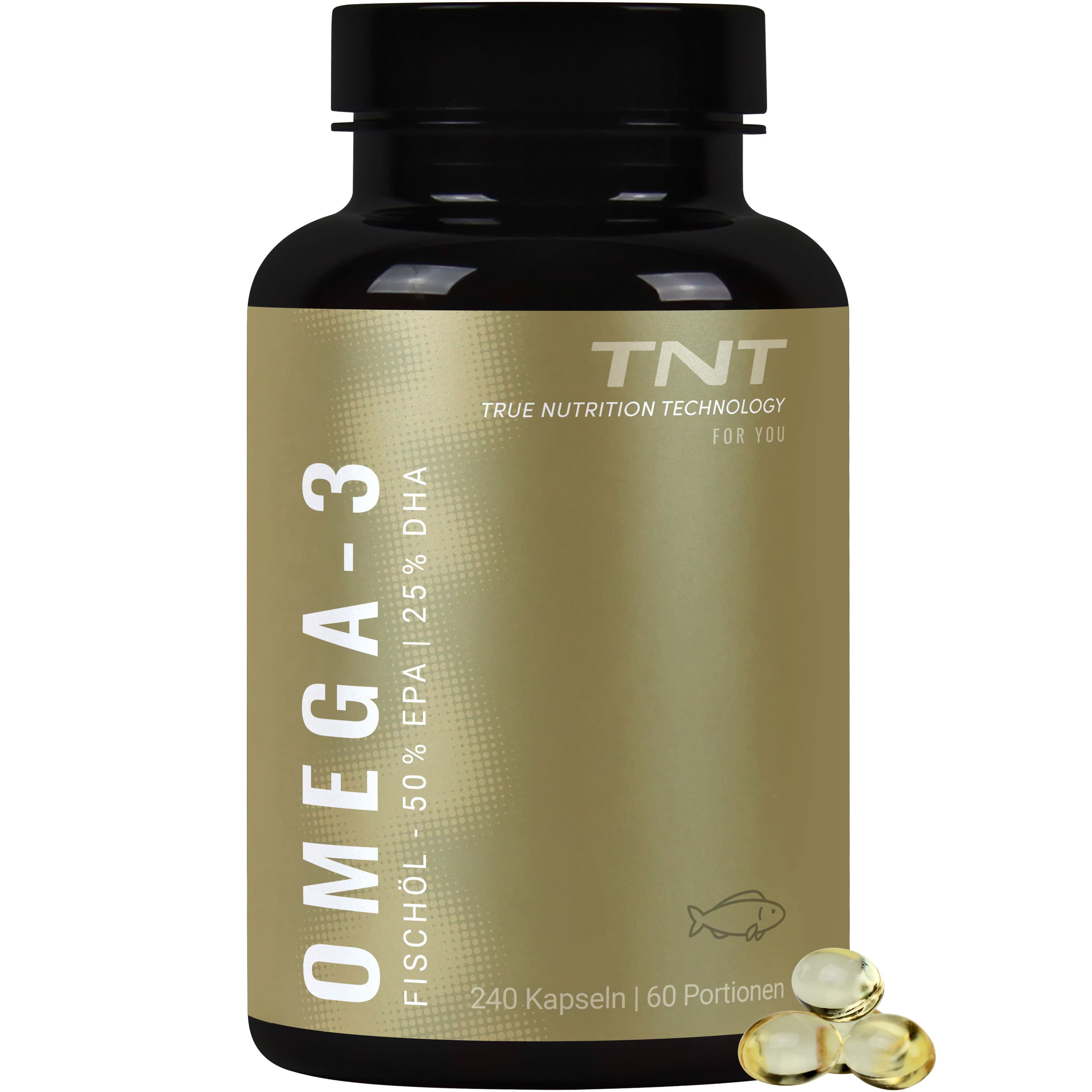 TNT Omega-3 Fischöl Kapseln (50% EPA, 25% DHA) 240 Kapseln