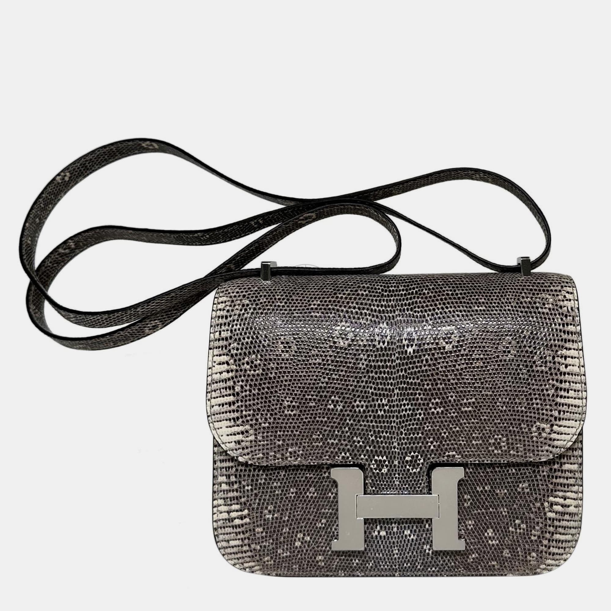 Hermes Grey Lizard Ombre Constance Mirror 18 bag PHW