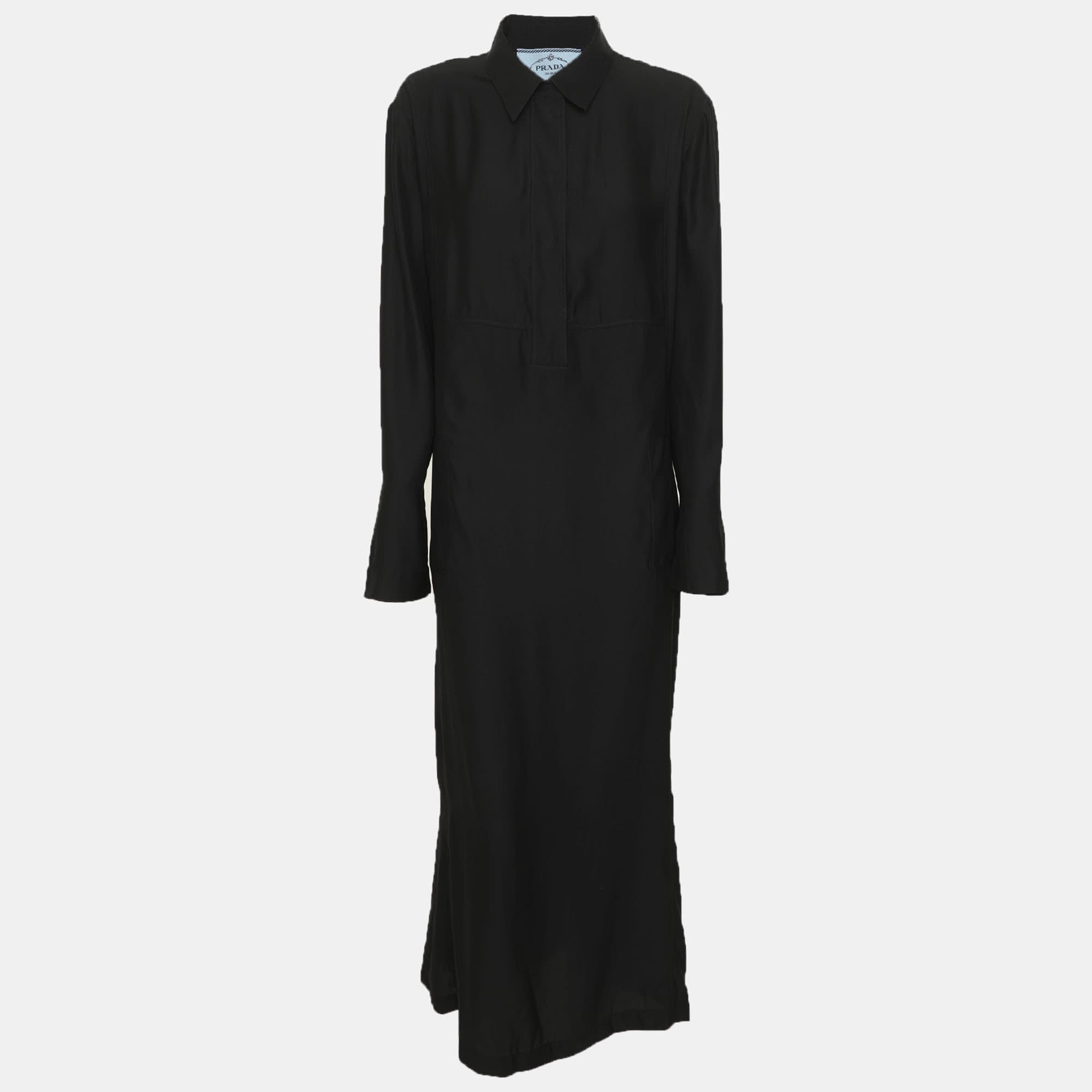 Prada Black Satin Abaya M