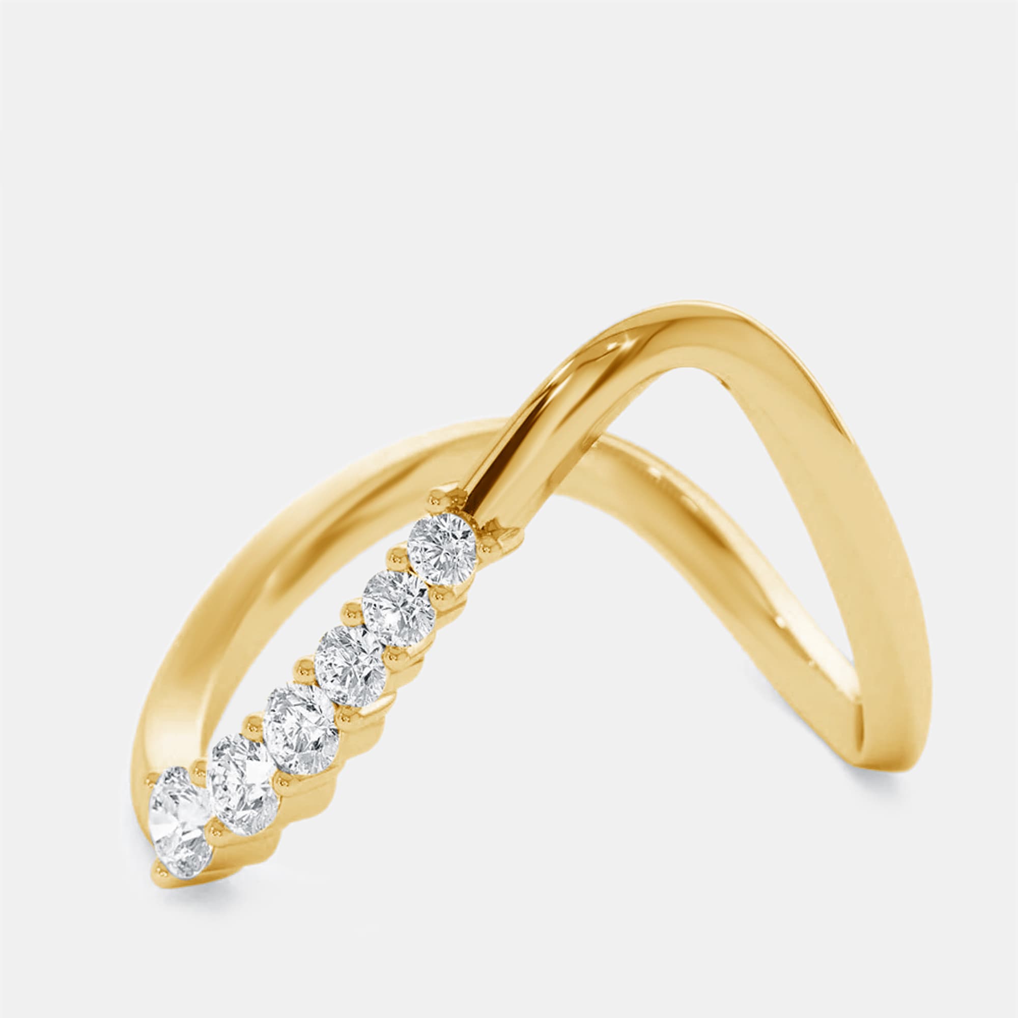 0.35 cts Round Lab Grown Diamonds 18k Yellow Gold Ring Size 51