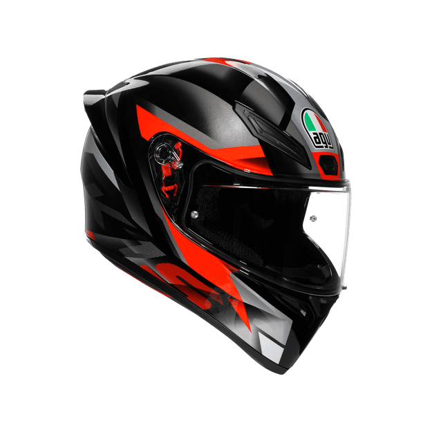 AGV - K1 S Fastlap Black/grey/red - Motorbike Full Face Helmet Dot (e2206), Unisex, Size: S
