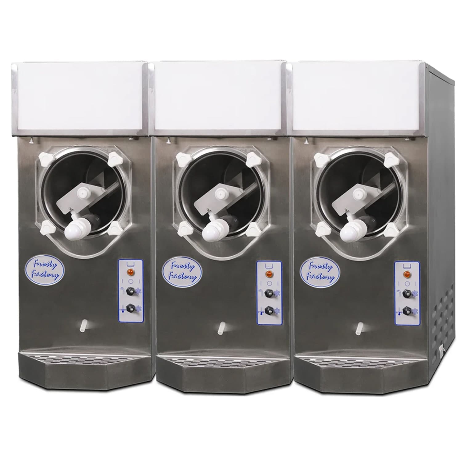 Frosty Factory 115R 3/1 Margarita Machine - 3 Single, Countertop, 960 Servings/hr., Remote Cooled, 115v, (3) 7-qt. Freezing Cylinders, (3) 12-qt.