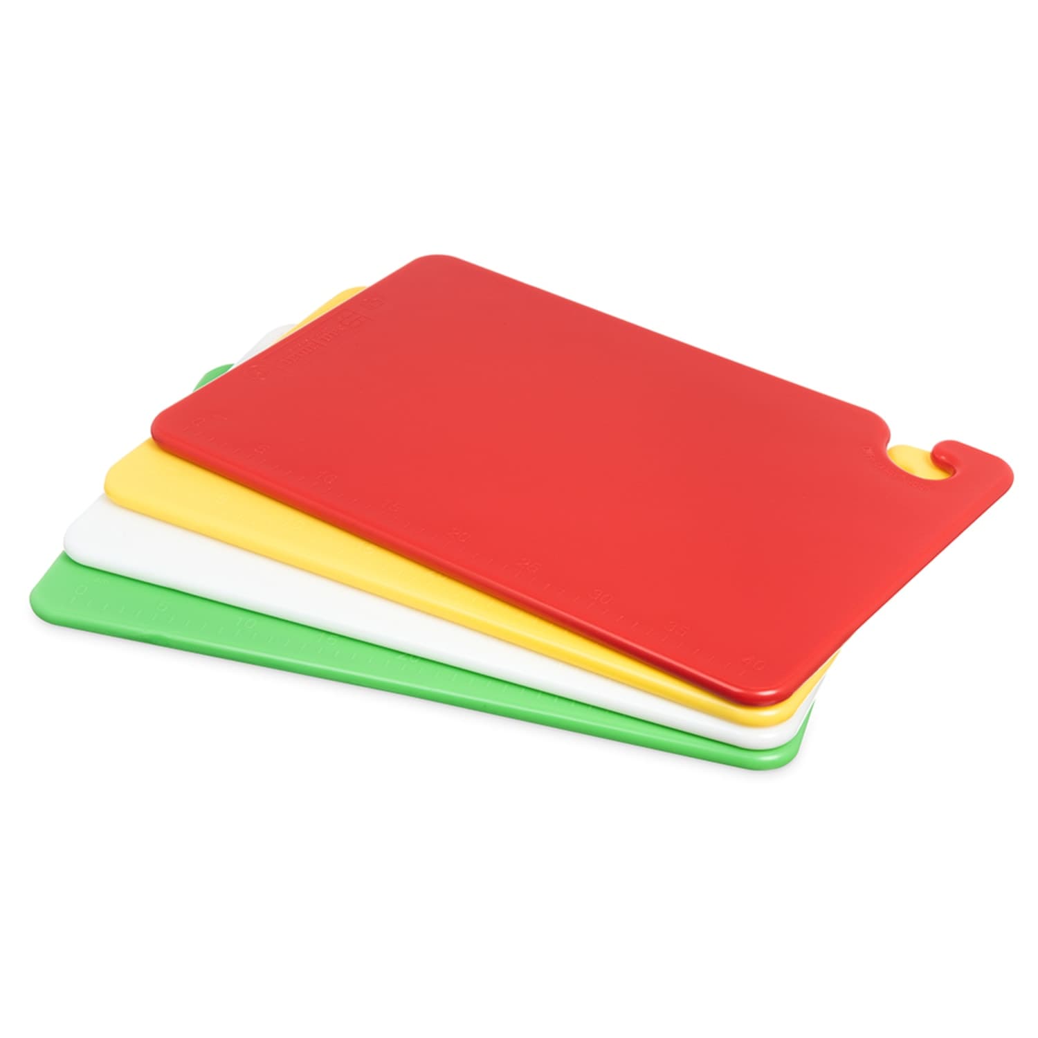 San Jamar CB1218QS Cut-N-Carry Cutting Board Set w/ 4 Boards - 12 x 18, Assorted Colors