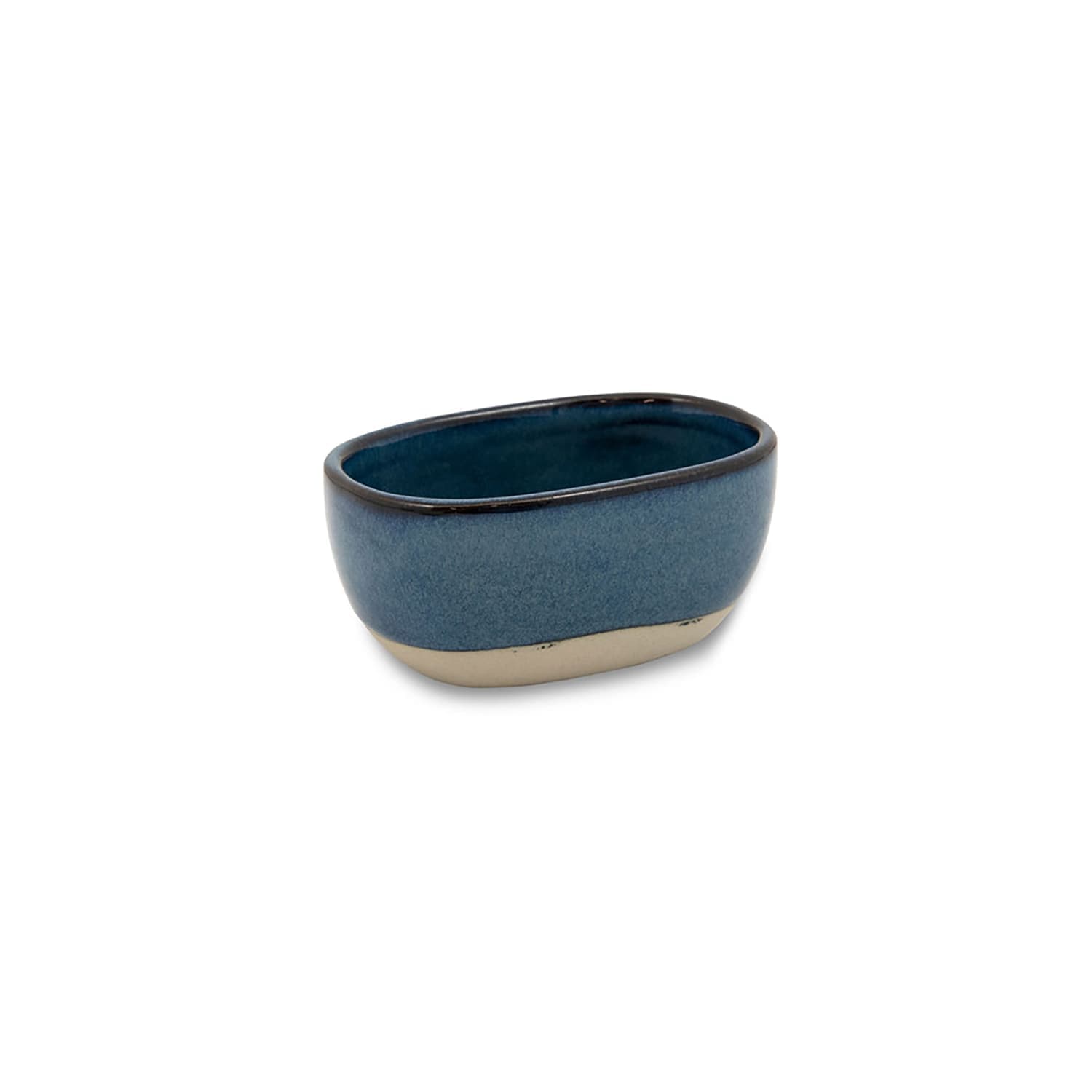 Front of the House TSH010BLP22 Oval Sugar Caddy - Porcelain, Indigo, 4" x 3", Blue, Case of 6