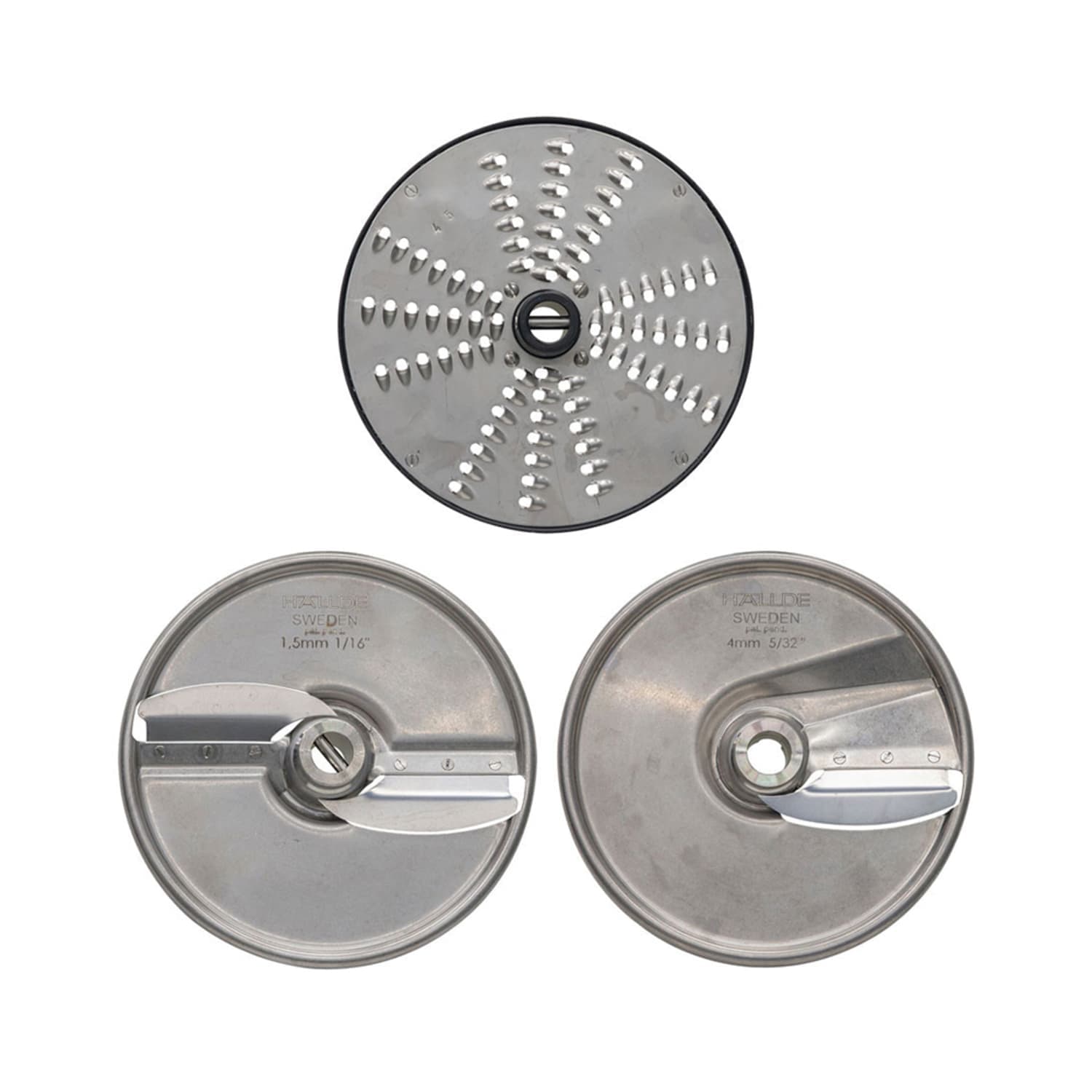 Hobart 3PLATE-3PACK-SS 3 Plate Set Pack w/ Wall Rack For FP350, FP300i, and FP400i Commercial Food Processors