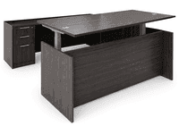 Charcoal Adjustable Height Rectangular Front U-Shaped Desk