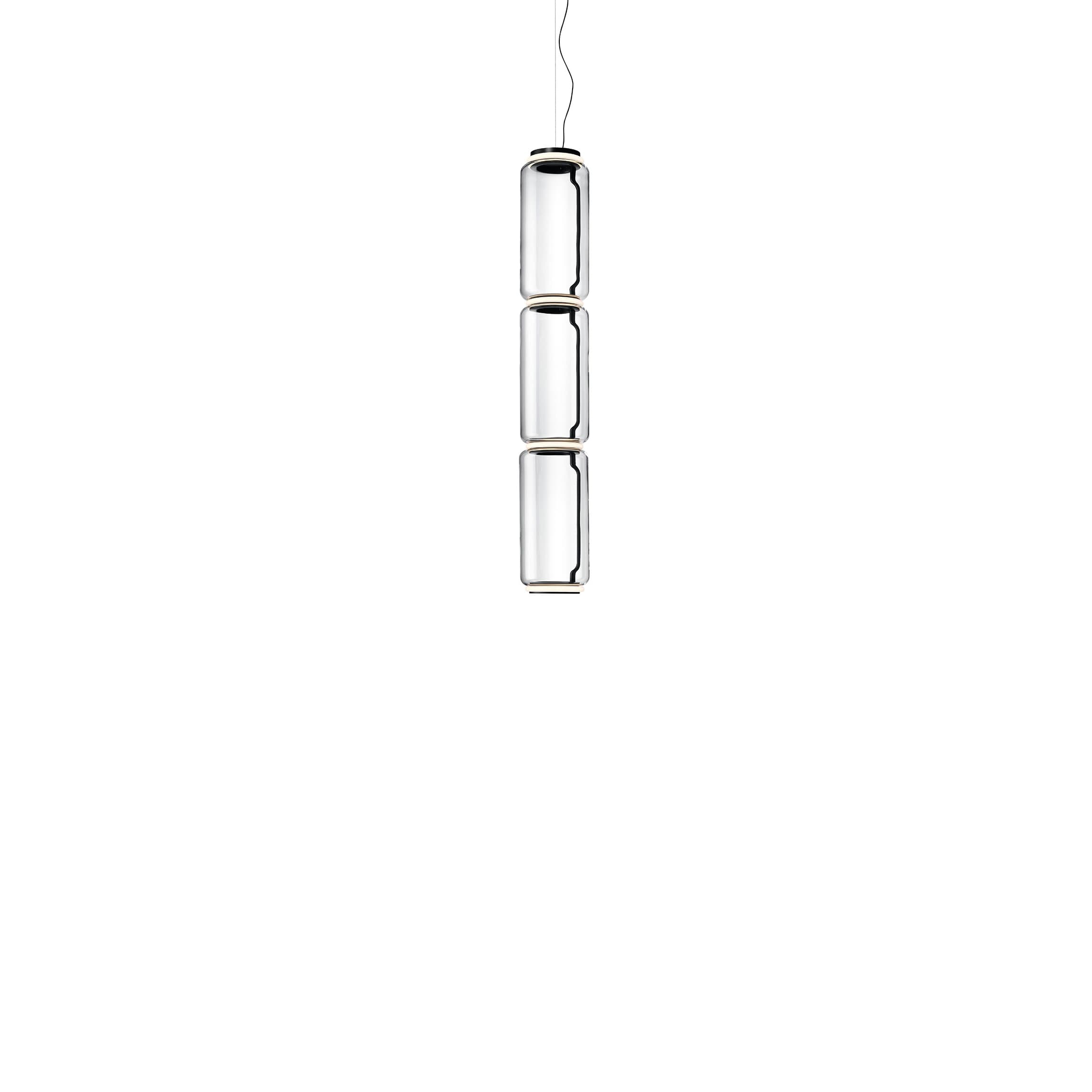 Flos - Lamp Noctambule Suspension 3 Low Cylinder Black