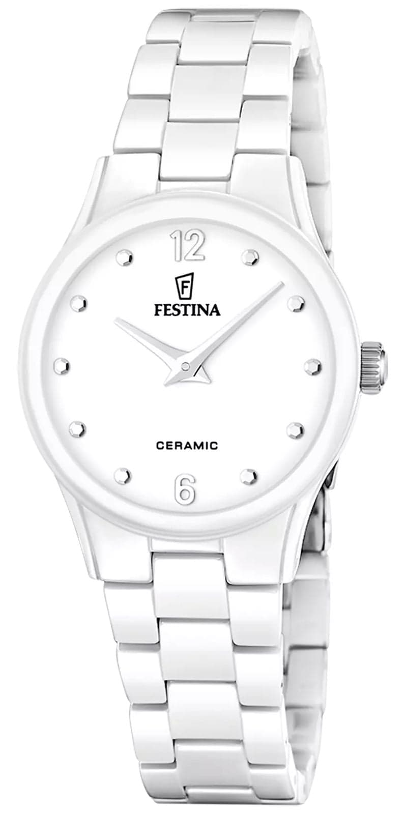 Festina Ceramic Quartz (30.5mm) White Dial / White Ceramic Watch