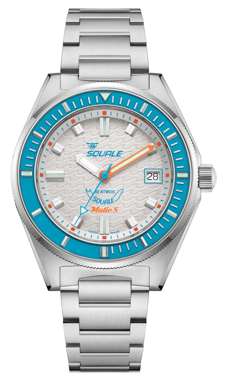 Squale Matic S Automatic (39mm) White Wave-Pattern Dial / Watch