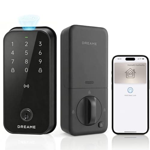 Dreame Turbo Lite Smart Wi-Fi Door Lock, Fingerprint Keyless Entry Deadbolt for Front Door, Built-in Wi-Fi, Keypad Smart Lock, Works with Apple Home,