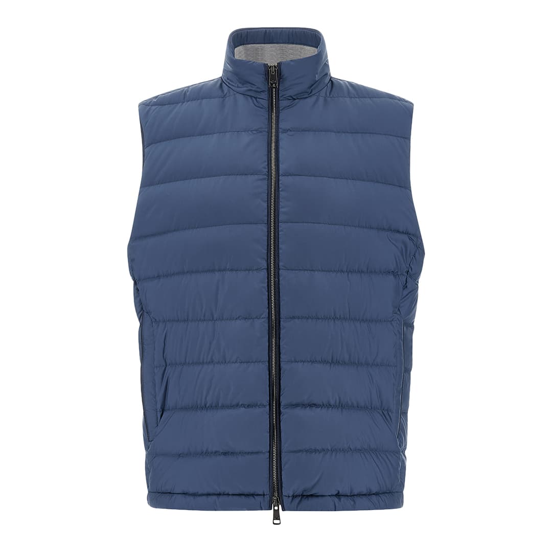 Technical Ultralight down gilet with Alcantara® details, Man, Sargasso Sea, Size: L