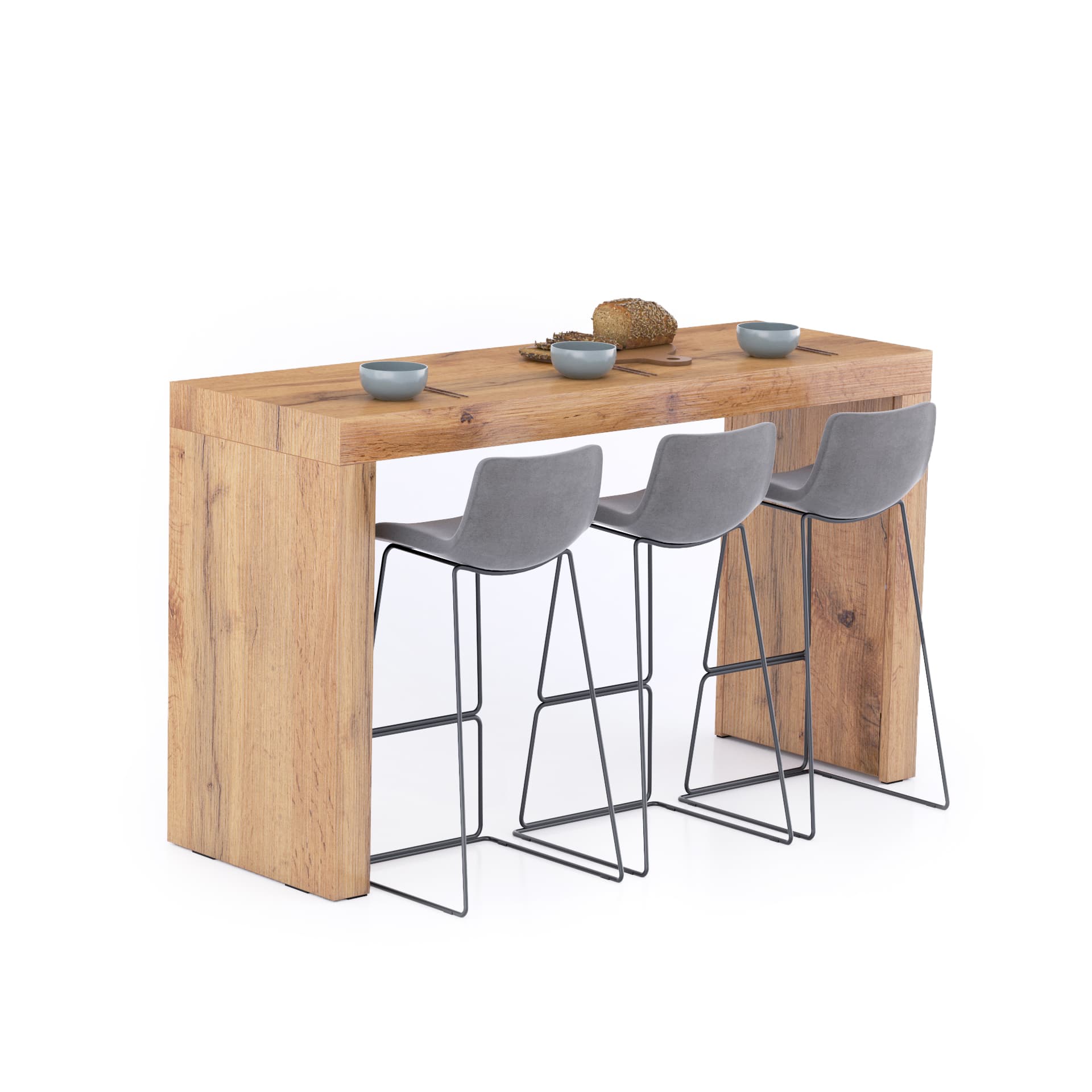 High Table Bar Table 70.9 x 23.6 in, Rustic Oak
