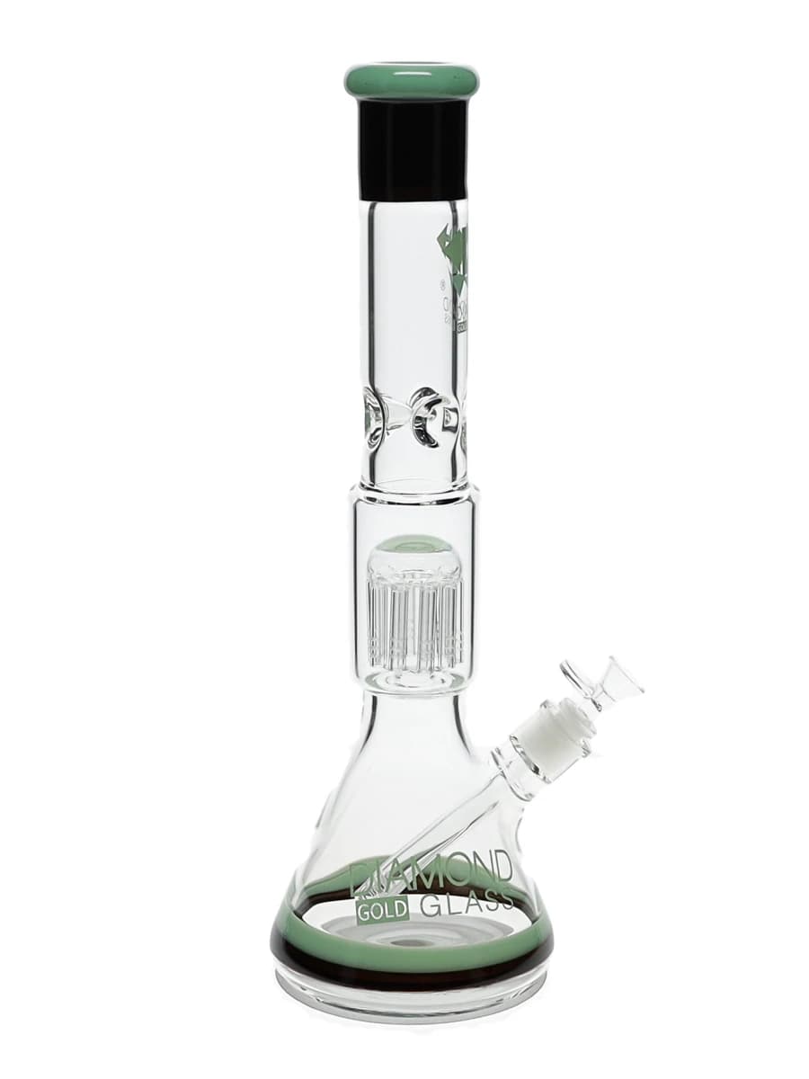 17" Double Tone Tree Perc Beaker Water Pipe by Diamond Glass