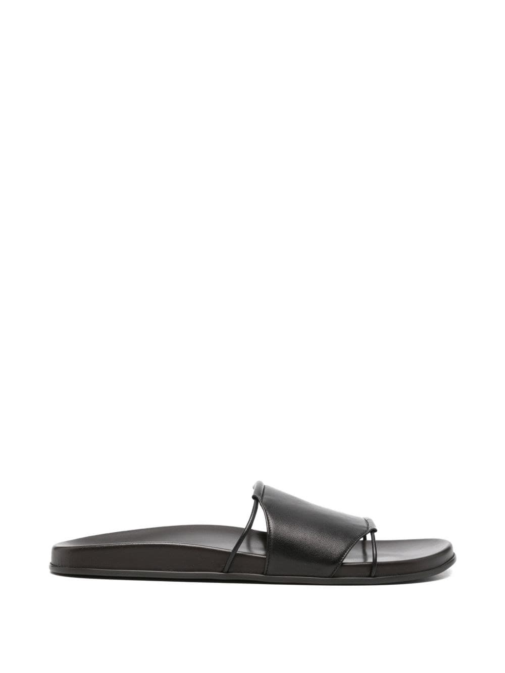 The Row Vivienne Leather Slide Sandals
