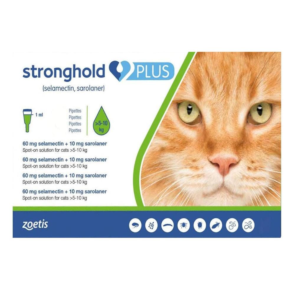 Stronghold Plus For Large Cats 11-24lbs (5-10kg) Green 3 Pack