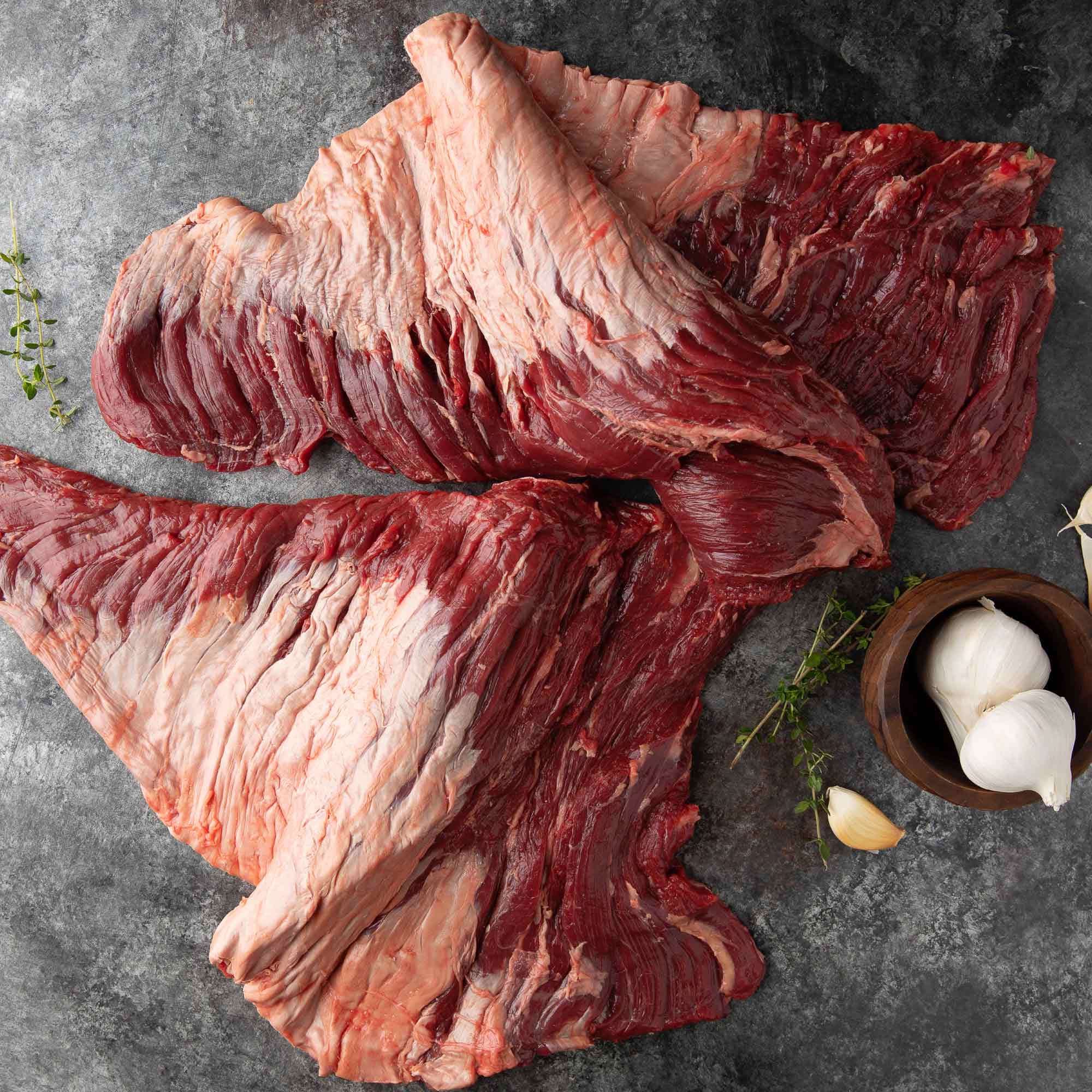 Grass-fed Beef Bavette Steak (Sirloin Flap): Frozen / 2 Piece (5-7 lbs avg. each) by D'Artagnan