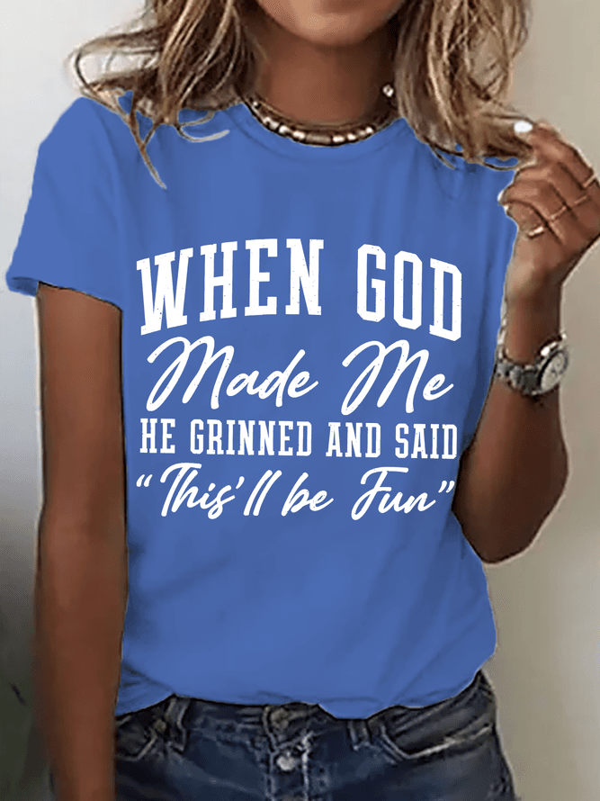 Women Text Letters Vintage Short Sleeve Tee T-shirt Crew Neck Summer Top